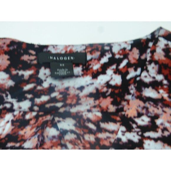 Halogen Floral Print Surplice Sleeveless Blouse, Black, Multi, Sz. XS - Picture 9 of 10